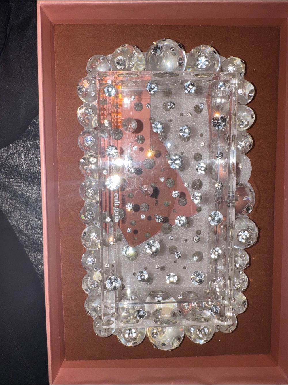 Cult Gaia Clear Rhinestone-Embellished Clutch